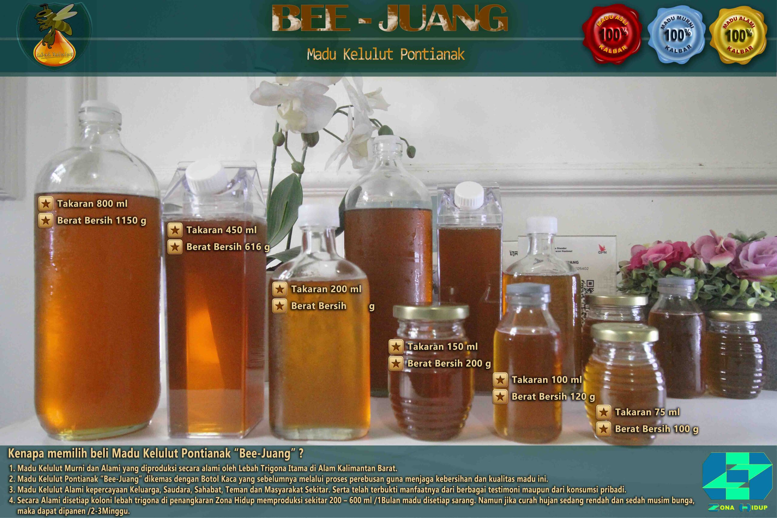 Produk Madu Kelulut Pontianak "Bee-Juang"